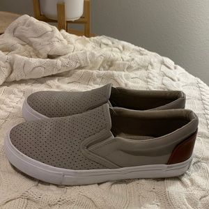 Gray Pleather Sneakers